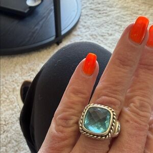 Lt Blue- Faceted Stone Statement Sterling silver Ring